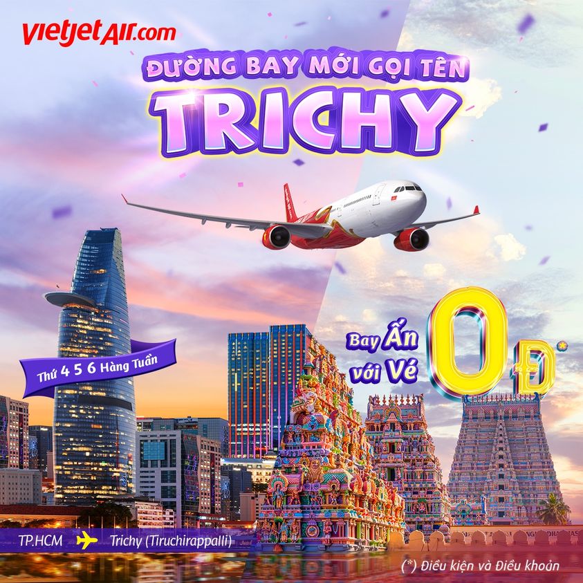 Vietjet Air - Vé 0 đồng mừng đường bay mới