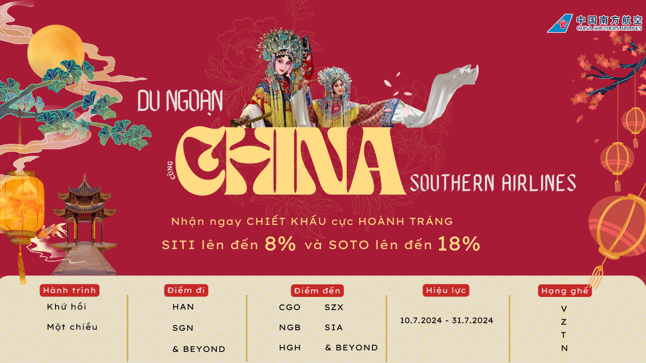 Du ngoạn Trung Quốc cùng China Southern