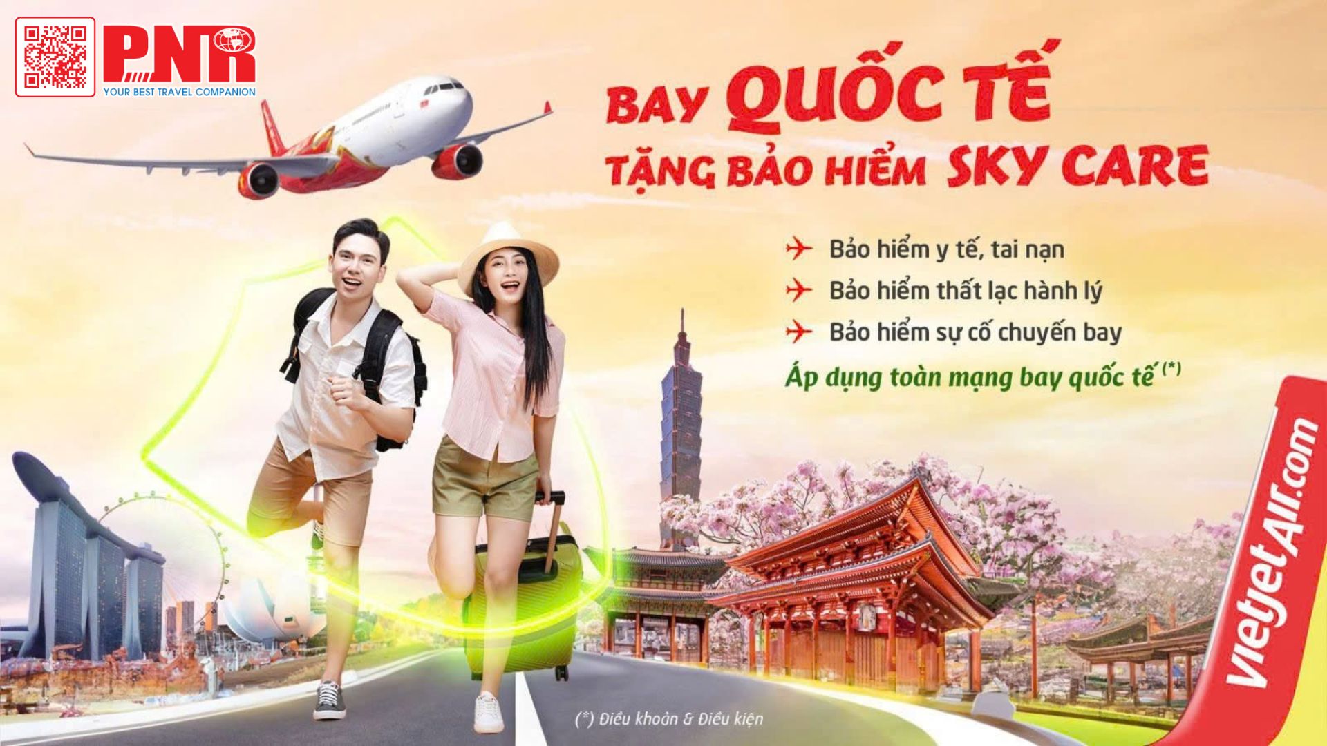 Bay quốc tế tặng bảo hiểm Sky Care