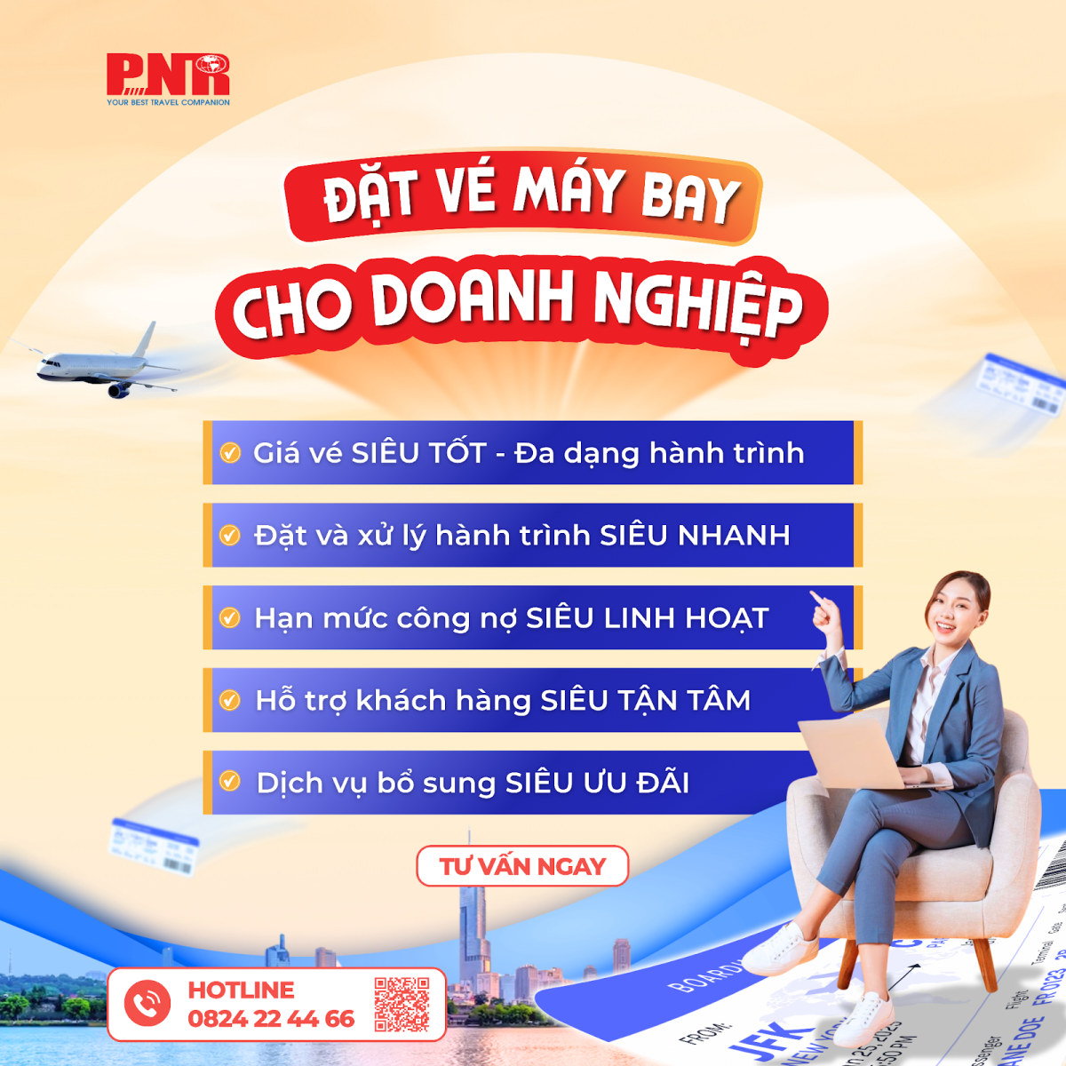 Giải pháp đặt vé máy bay doanh nghiệp trọn gói từ Đại lý Vé máy bay PNR Giải pháp đặt vé máy bay doanh nghiệp trọn gói từ Đại lý Vé máy bay PNR