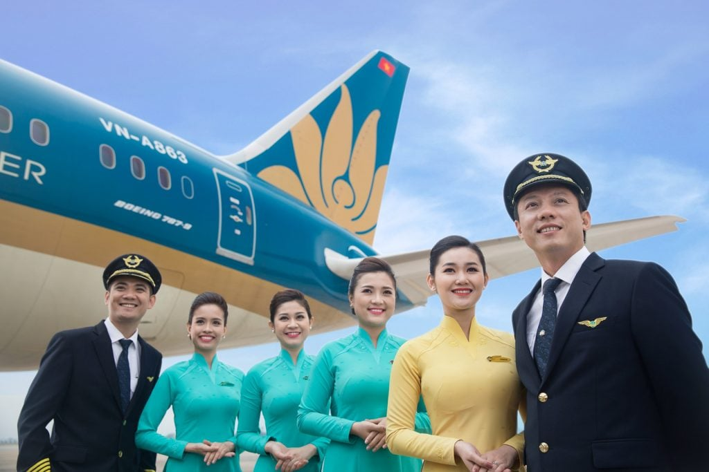 Hãng hàng không quốc gia Vietnam Airlines được xem là biểu tượng của sự uy tín và chuyên nghiệp